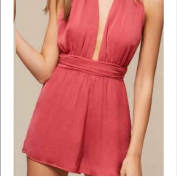 The Jetset Diaries Karisimbi Halter V-Neck Open Back Romper - Picture 3 of 10